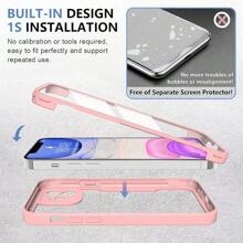 Hadaasi 1pc Soft TPU + Hard PC 2-In-1 Front & Back Full Coverage Transparent Phone Case With Screen Protector, Compatible With IPhone 16/15/14/13/12/11 Pro Max/Plus/SE2/SE3/7/8 And Galaxy S26Ultra/S26Plus/S26/M36/S25FE, Redmi 12/13C/12C/Note 12 Pro/NOTE14PRO+/NOTE13PRO/NOTE13PRO+, POCO M6PRO, OPPO Reno14 Pro/Reno14 F, Infinix Hot 60 Pro/Hot 60 Pro+, Light Pink