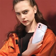 Hadaasi 1pc Soft TPU + Hard PC 2-In-1 Front & Back Full Coverage Transparent Phone Case With Screen Protector, Compatible With IPhone 16/15/14/13/12/11 Pro Max/Plus/SE2/SE3/7/8 And Galaxy S26Ultra/S26Plus/S26/M36/S25FE, Redmi 12/13C/12C/Note 12 Pro/NOTE14PRO+/NOTE13PRO/NOTE13PRO+, POCO M6PRO, OPPO Reno14 Pro/Reno14 F, Infinix Hot 60 Pro/Hot 60 Pro+, Light Pink