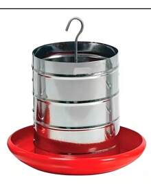 Kit Comedouro Aves 5 Kg Tub. Galv. Fundo Plas C/5 Pçs