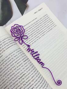 1 Stück handgefertigte individuelle Lesezeichen, mit Ihrem Namen personalisierbar, einzigartiges Design personalisierte Namenslesezeichen, 15 Farben stilvolle handgefertigte Herz Rose Blume Katze, individualisierter Buchstütze mit Namen, Schulmaterial, Rückkehr zur Schule