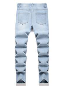 Teen Boy Straight Leg Light Blue Denim Jeans - Light Wash - View 2