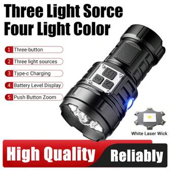 1PC Mini EDC Super Krachtige Lange Bereik LED Zaklamp Heldere Camping Ingebouwde Batterij Zaklamp Handheld Zaklamp Voor Wandelen Kamperen