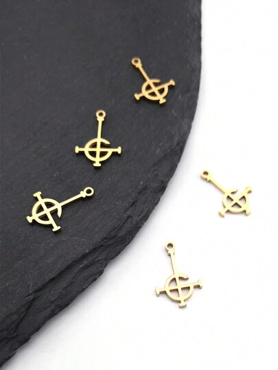 5pcs Stainless Steel Nameless Ghost Pendant Bracelet/Earring, Unisex DIY Jewelry Making Accessories