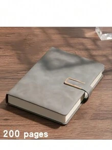 复古 A5 皮革笔记本，配有个性化软封面和书签 - 非常适合商务会议和大学生活，柔软仿麂皮材质，学校用品，返校 - A5 - 查看 14