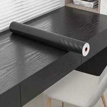1 Roll Black Wood Grain Removable Peel And Stick Waterproof PVC Wallpaper, Oil Resistant, Suitable For Kitchen, Bedroom, Living Room, Countertops, Furniture, Bathroom Renovation,Renovation Stickers Peel Wall Panels,Wall Paper, Wallpapers,Spring Decoration Items Refresh Your Home,Rama Decoration Stickers Gifts Birthday Graduation Wall Stickers Room Decor Wall Decor Wall Sticker