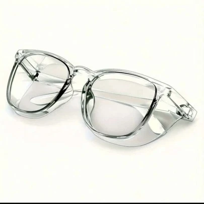 1副时尚眼镜，透明防雾防刮保护眼镜，男女通用