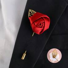 金属叶多色胸针，适合新郎、伴郎 - 海军蓝色翻领花，适合新娘、伴娘、毕业典礼、婚礼派对、舞会 - 長8.5厘米*寬4厘米 - 查看 13