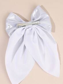 1pc Casual Bow Hair Clips For Girls Solid Color Hair Bow Clips With Large Tail Versatile Alligator Barrettes Daily Hair Accessories