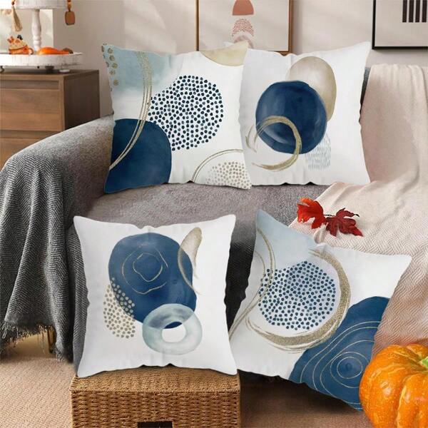 MEMNUN 1 Pezzo di Federa per Cuscino Decorativo Astratta Boho Stile Moderno di Metà Secolo, Minimalista Geometrica Blu, per Divano Letto Casa, Stampa Singola Lato, Dimensione 45x45cm (senza Inserto)