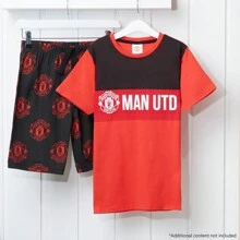 Manchester United F.C. Short Pyjama Set Breathable Lounge Wear Man United Gift - Red - View 2