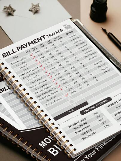 2026 Monthly Bill Payment Tracker Notebook, Financial Management & Budget Ledger With Bill Tracking And Payment Record List, A5 Spiral Bound, 5.6 X 8.0 Inches, School & Office Supplies, 2026 New Year Gift, Unisex