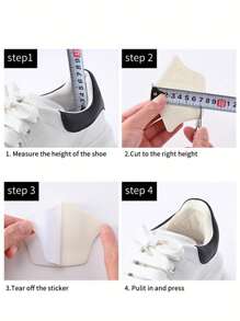 QKC 4pcs Memory Foam Heel Pads, Shoe Inserts For Adjusting Size, Non-Slip And Waterproof Heel Cushions - White - View 6