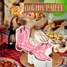 20pcs/40pcs/100pcs Pink Cowgirl Napkins Western Napkins Cowgirl Bridal Shower Decorations Western Party Napkin Cowgirl Boot Napkins For Cowgirl Party Supplies Birthday Dinner Table Decor - Multicolor - View 6