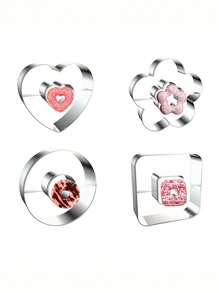 1 szt. Stal nierdzewna Czekoladowy pączek, kwiat i serce w kształcie DIY Formy do ciasteczek/ciasteczek do pieczenia