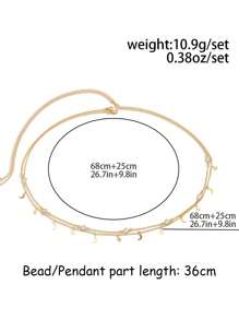 1 szt. Łańcuszek na talię z dekorem księżyca