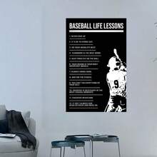 Canvas Poster, Baseball Life Lessons Vertical Poster, Baseball Life  Print, Sport Lover Poster Wall Art For Living Room, Wall Decor For Bedroom, Home Decor Room Decor