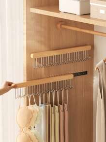 1pc Premium Wooden Wall-Mounted Hanger With Pull-Out Design For Underwear, Vests, Ties, Hats And Scarves, Space-Saving Closet Organizer Bedroom, Organizer, Home Storage, For White T-Shirt Women, Black Pants Women, Ladies Winter Clothes, Dress, Winter Clothes For Ladies, Elegant Woman Dresses, White Shirt For Ladies, Long Sleeve, White Jumpsuit For Women, Spring Dresses For Women, Spring Outfits For Women, Spring, Spring Clothes, Minimalist, Summer Tops Storage
