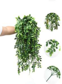 1 Bundle Artificial UV Resistant Greenery, Fake Decorative Flowers, Leaves, Tropical Foliage, Suitable For Wedding, Garden, Patio, Window Box, Farmhouse Decor, Green Fake Plants, Valentine's Day Party Decoration, Valentine's Day, Gift Gifts Birthday Graduation,Garden Decor,Outdoor Plant,Gardening,Fake Flowers