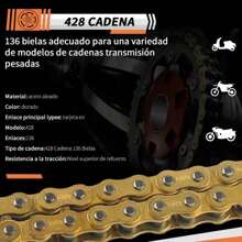 Cadena De Moto Reforzada En Oro De Alta Calidad 428hx136l - Unitalla - Ver 4