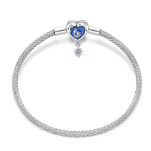 Pulsera de plata de ley 925 con diseño de cielo estrellado y patrón de hueso de serpiente, adecuada para hacer manualidades, regalo de joyería elegante para mujeres en fiestas de cumpleaños