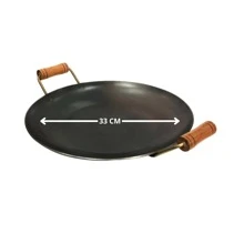 Large Plow Disc Pan Portions In General Wooden Handle 33cm Reinforced - Black - View 2