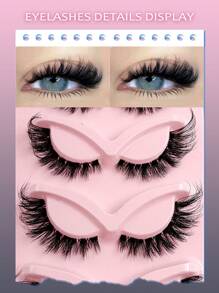 Asiteo 5 Pairs Cat Eye False Eyelashes, Transparent Band, Natural & Fluffy 3D Thick & Long Lashes, Create Fluttery Lash Extension Effect - 眼尾拉長款 - 查看 4