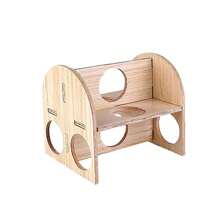 Runup Pack Of 5 Wooden Hamster Toys, Wooden Hamster House, DIY Hamster Paradise Including Multi-Chamber House, Rotating Bridge, Swing, Hamster Hide, Hamster, Chipmunk, Toy Accessories