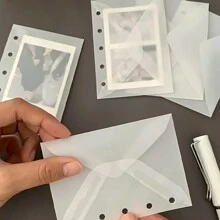 Bộ bìa cứng trong suốt M5 A8 có nơ hồng, ngăn chia hình ảnh, lịch, túi đựng đồ, trang bên trong, phong bì, nhiều trang bổ sung, đồ dùng văn phòng phẩm phù hợp cho sổ kế hoạch album ảnh, sổ tay kế hoạch tiết kiệm, thử thách, lập kế hoạch ngân sách - Hồng - Xem 19