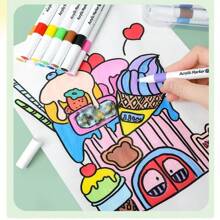 48-Color Acrylic Marker Pens, Blendable Soft Tip, Waterproof Non-Bleeding For DIY, Painting, Art Class, Graffiti - one-size - View 3