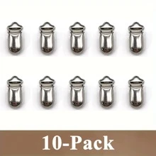 1/5/10pcs Shawl/Cape/Scarf Clips, Duck Mouth Clips For Suspenders/Garter Belts - Silver - View 10