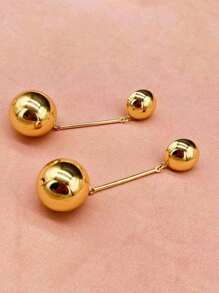 1 Pair European & American Fashion Minimalistic Ball Dangle Earrings, Chic Design Ear Studs Jewelry For Women