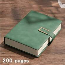 复古 A5 皮革笔记本，配有个性化软封面和书签 - 非常适合商务会议和大学生活，柔软仿麂皮材质，学校用品，返校 - A5 - 查看 11