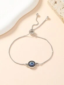 A Turkish-Style Round Blue Evil Eye Stretchable Bracelet, A Couple Gift Suitable For Women Daily Casual Wear - Eye - View 7