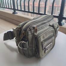 Fashionable Multi-Layer Canvas Waist Fanny Pack, Retro Basic Crossbody Chest Bag For Casual Use - Khaki - View 7