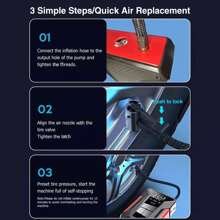 12V Car Jump Starter Battery Booster Charger +Air Compressor Inflator Pump 1600A - Black - View 6