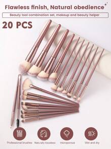 3/6/43pcs Makeup Brush And Sponge Tool Complete Set. Everything Included. Contains 20 Face Makeup Brushes, Including Powder Brush, Blush Brush, Foundation Brush, Contour Brush, Etc. Makeup Brush Set, Makeup Brush Set, Complete Makeup Tool Set, Makeup Brush Set, Complete Makeup Tool Set, Makeup Brush Set, Makeup Gift Box Set. - Baby Pink - View 2