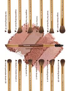 MAANGE ﻿13Pcs Professional Soft Long Aluminum Tube Makeup Brush Set,Eyelash Brush,Eyeshadow Brush, Eyebrow Brush, Blending Brush,Lip Brush,Highlight Brush,Concealer Brush,Makeup Brush For Powder Liquid Cream,For Daily Use And Travel,Makeup Accessories Gifts For Friends ﻿ ﻿ ﻿ ﻿ ﻿﻿ - 彩色 - 查看 3
