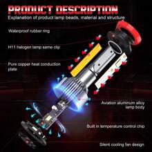 CHUSYYRAY For 2007-2017 Nissan Altima 4X LED Headlight Bulbs High/Low Beam H9 H11 6500K - 1 - 查看 4