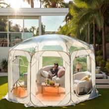 Pop Up Bubble Tent, Transparent Outdoor Bubble Tent, Weather Proof Pop Up Tent, Portable Transparent Tent, Canopy Gazebo For Patios, Backyards, Camping, All Weather Upgraded Pop Up Bubble Tent- Instant Sports Tent, Need Simple Assembly - Weatherproof Clear Tent Shelter Star Tent,Winter Tent,Garden Courtyard Tent,Proposal Tent,Large Star Tent,Weatherproof And Cold Proof Transparent Tent,Camping Tent Clear Dome Tent For Outdoor, Winter Waterproof - 米色 - 查看 9
