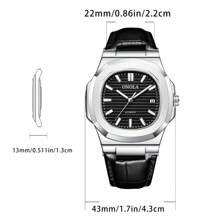 ONOLA Brand Luxury Wristwatch Men Automatic Mechanical Watches Waterproof Leather Luminous Dial 30M Waterproof Watch Men - màu đen - Xem 5