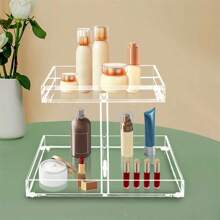 Acrylic Cosmetic Display Rack, Acrylic Perfume And Cosmetic Display Rack With Multi-Layer Tray Organizer. - Transparent - View 1