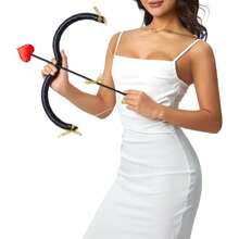Cupid Bow And Arrow Set, Valentine's Day Cupid Costume Photo Props For Adults And Teens - Black - View 8