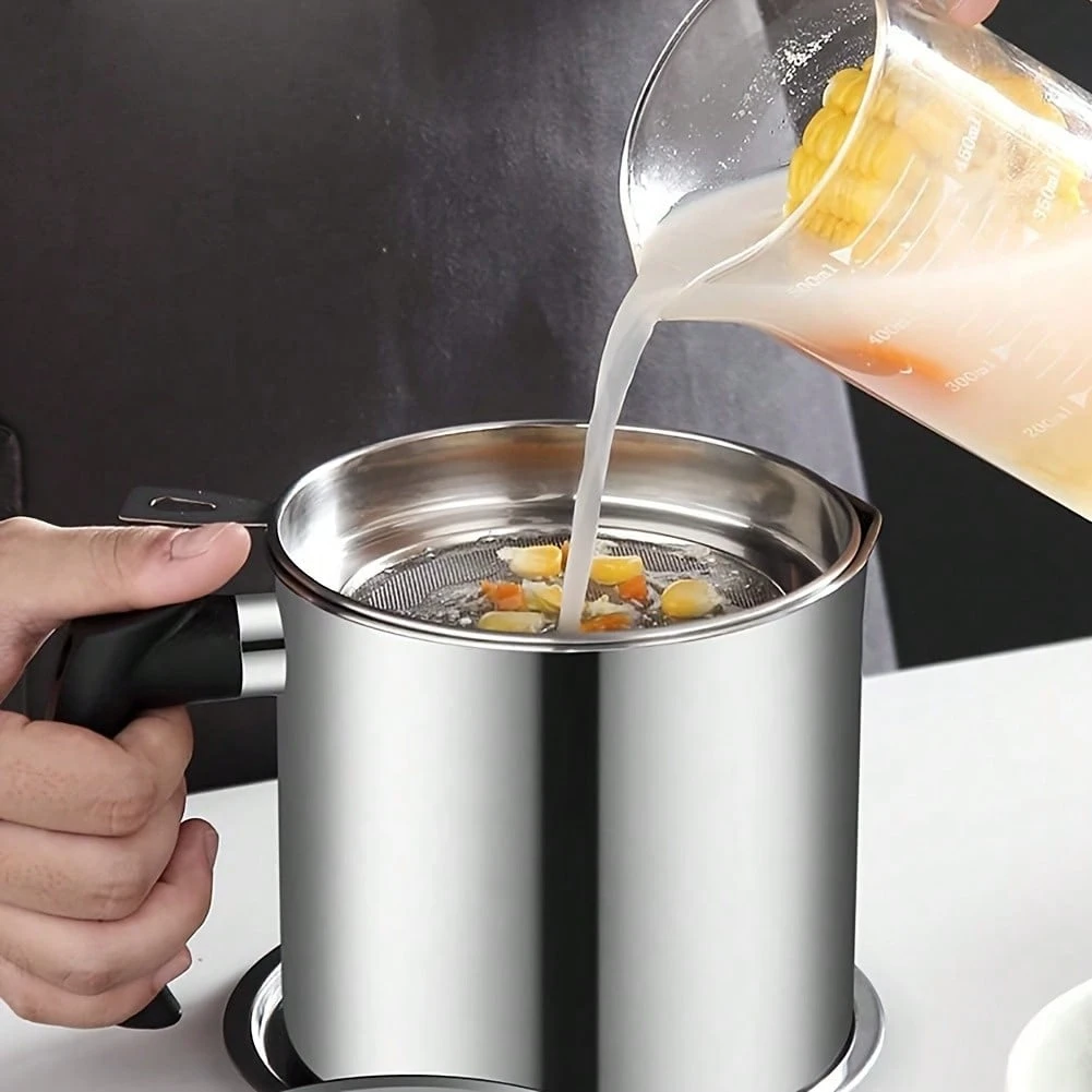 Filtro Olio Acciaio Inossidabile 304 - Pentola 2L Con Coperchio Per Frittura - Foto 9
