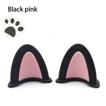 2pcs Cute Cat Ear Motorcycle Electric Scooter Helmet Decorative Accessories, Suitable For Car Steering Wheel, Rearview Mirror, RV Interior Decoration, Multi-Functional, Available In Multiple Colors - Multicolor - View 10