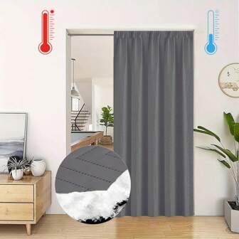 1 Panel Winter Thermal Insulating Curtains, Warm, Soundproof, Windproof, Noise Reducing Window Curtains, 100% Blackout, Modern Home Decor Drapes, Thick Curtain
