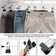 20pzs/40pzs/60pzs  Ganchos Para Ropa Pantalon De Metal Cromado Con Pinzas, Ganchos De Metal Cromado Con Pinza Para Colgar Pantalones