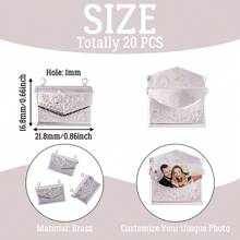 4pcs/20pcs Brass Locket Pendants Heart/Rectangle Photo Frame Charms For Anniversary Birthday Valentine's Day Necklace Gifts DIY