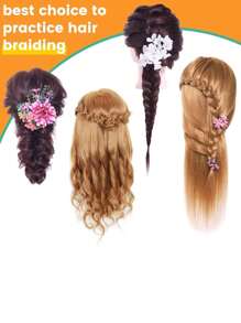 Đầu ma-nơ-canh tóc dài 26''-28'' với tóc thật 60% Đầu tập làm tóc Thực hành tạo kiểu Đầu ma-nơ-canh Đầu búp bê thẩm mỹ Tóc thẳng - màu đen - Xem 6