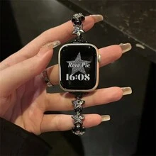 Dây đeo đồng hồ kim loại hình ngôi sao mới, tương thích với các kích thước 38/40/41/42/44/45/46/49mm Ultra/SE10/9/8/7/6/5/4/3/2/1 - sao đen - Xem 19