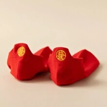 3 Pairs/1 Pair Chinese New Year Socks, Zodiac Snake Pattern Red Socks, Cartoon Embroidery Short Socks, Wedding Celebration Couple Socks, Valentine's Day Gift Couple Socks / Random Style - Red - View 3